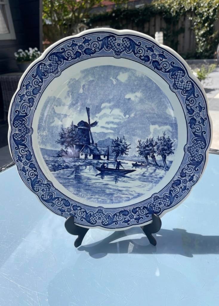 Klassiek Delfts Blauw Wandbord Royal Sphinx Maastricht, Antiek en Kunst, Antiek | Wandborden en Tegels, Ophalen of Verzenden