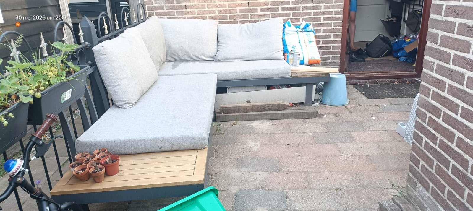 Loungeset te koop, Tuin en Terras, Tuinsets en Loungesets, Ophalen, Zo goed als nieuw, Aluminium, Bank