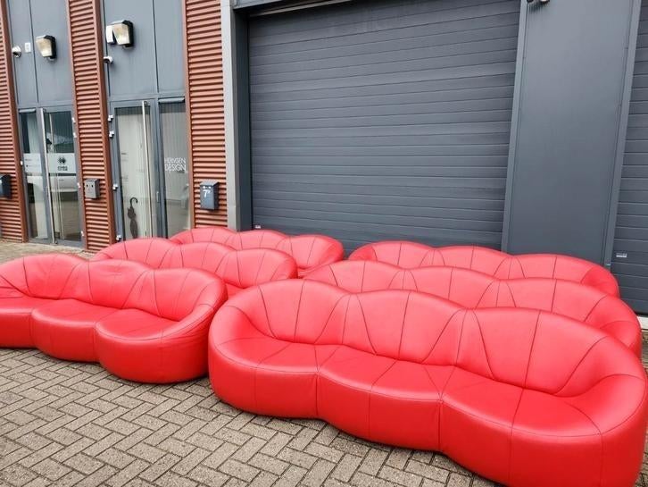 Ligne Roset - (6) pumpkin 3-zitsbank by Pierre Paulin, 125 cm of meer, Ophalen of Verzenden, Rechthoekig, Leer