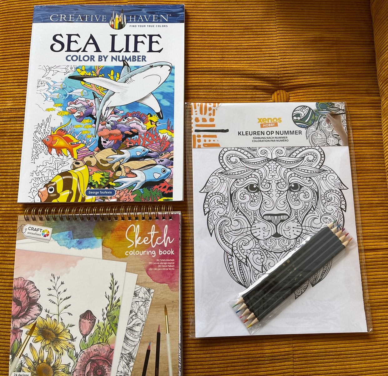 Kleurboeken en schetsboek set, Hobby en Vrije tijd, Ophalen of Verzenden, Zo goed als nieuw, Potlood of Stift