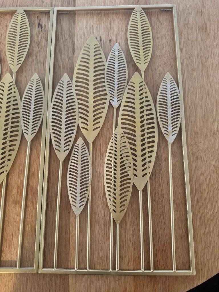 Leuke gouden muur decoraties, Huis en Inrichting, Woonaccessoires | Wanddecoraties, Metaal, Gebruikt, 30 cm, 60 cm