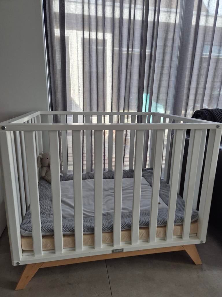 Bopita witte box verstelbaar + matras en boxkleed, Kinderen en Baby's, Boxen, Ophalen, Gebruikt, Rechthoekig, In hoogte verstelbaar