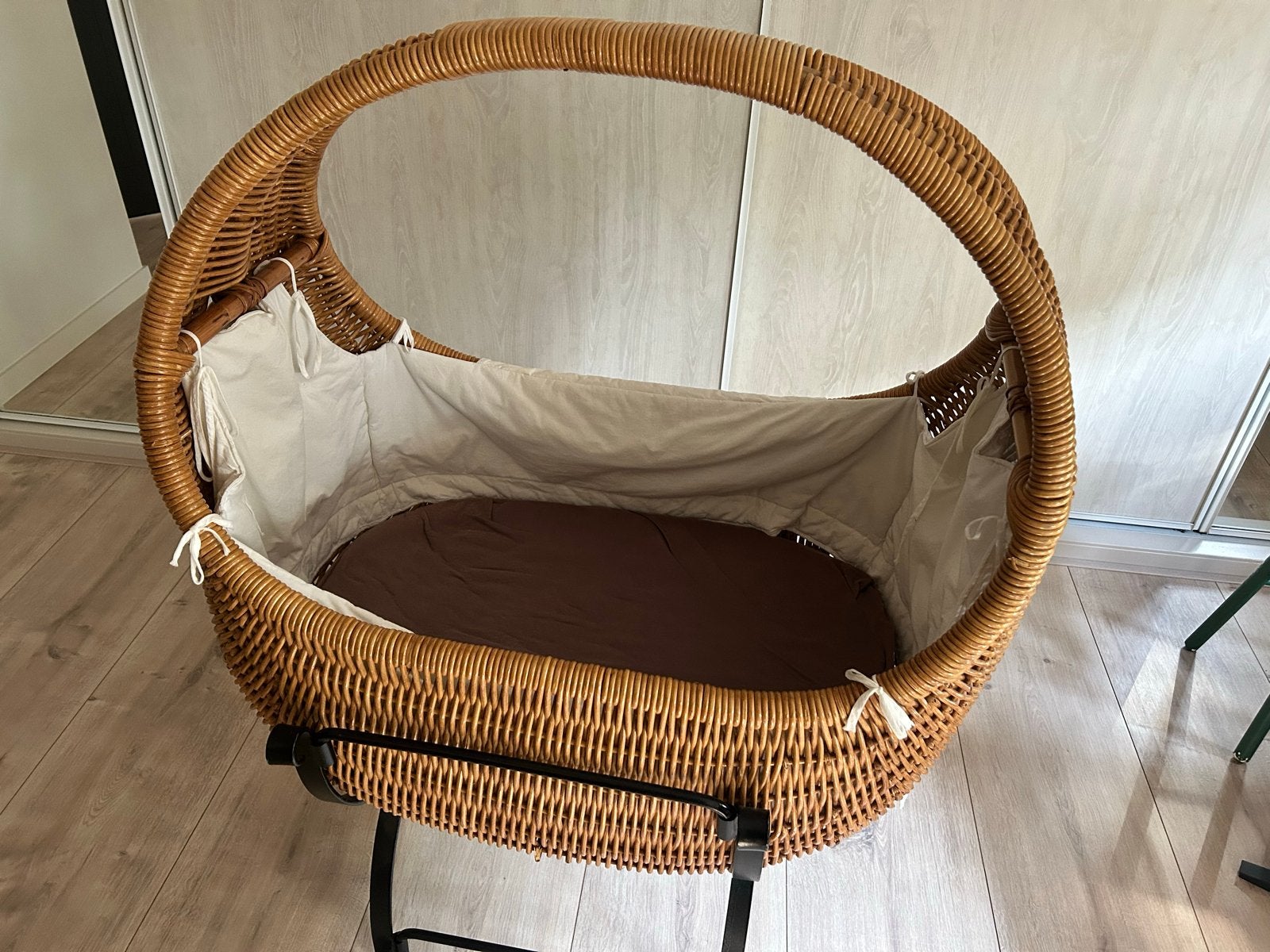 Rotan Wieg met Matras en Voering, Ophalen, Zo goed als nieuw, Wieg