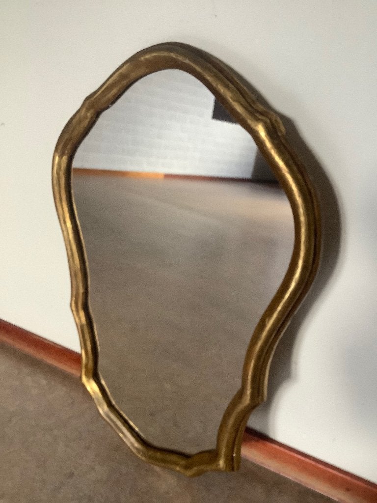 Franse vintage spiegel wandspiegel houten frame jaren 1960, Antiek en Kunst, Ophalen