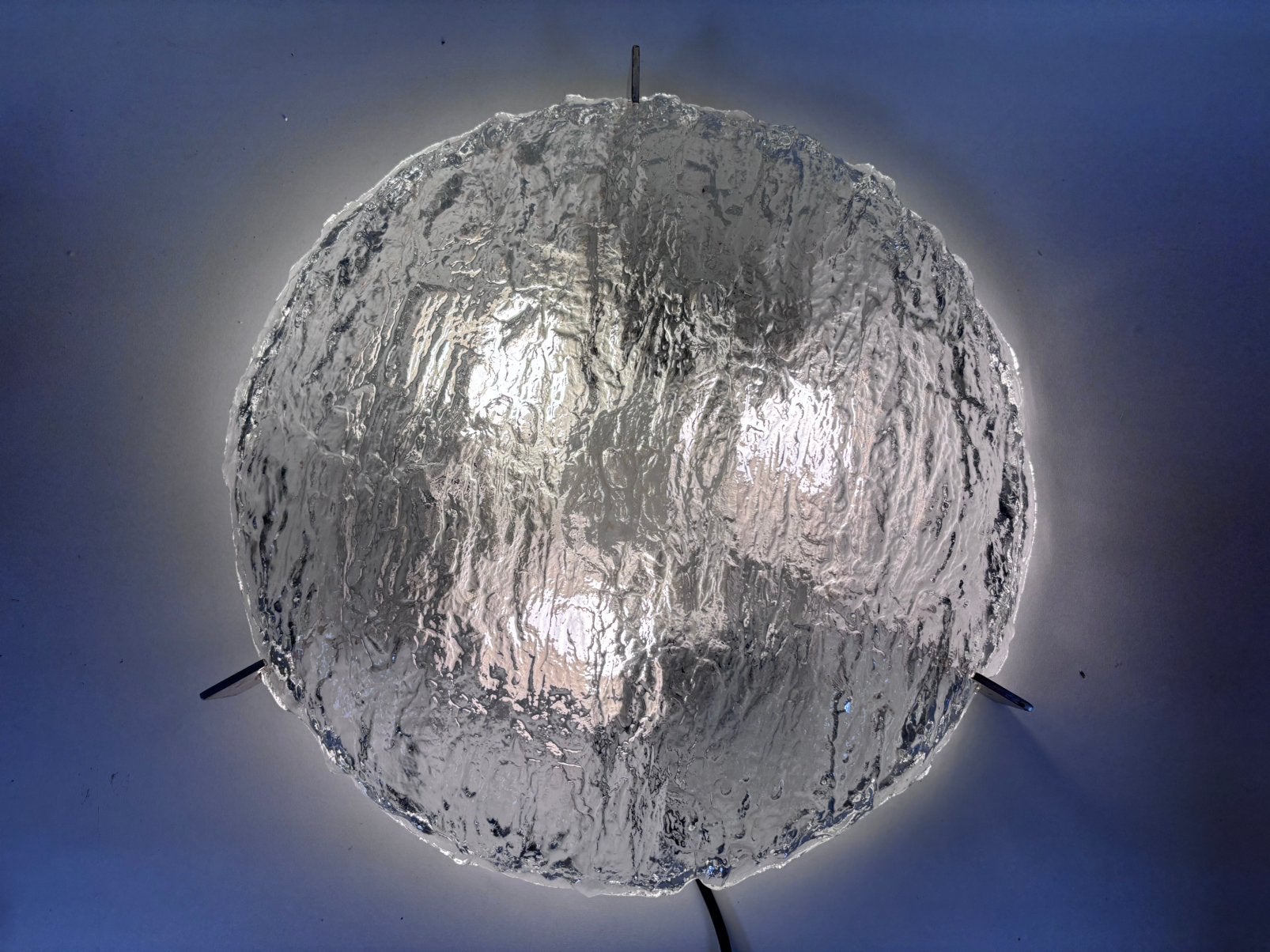 40 cm grote ijsglas Kaiser Idell plafondlamp van Muranoglas, Ophalen of Verzenden, Zo goed als nieuw, Glas
