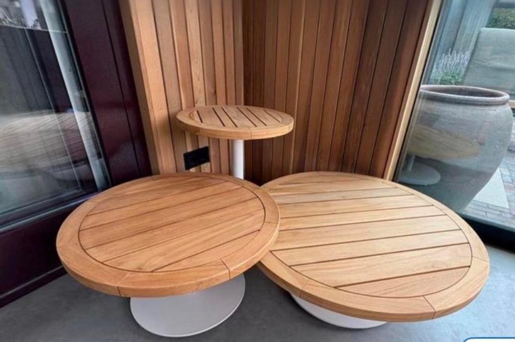 4SO 4 Seasons Volta coffeetables 45-60-80 teak nieuw