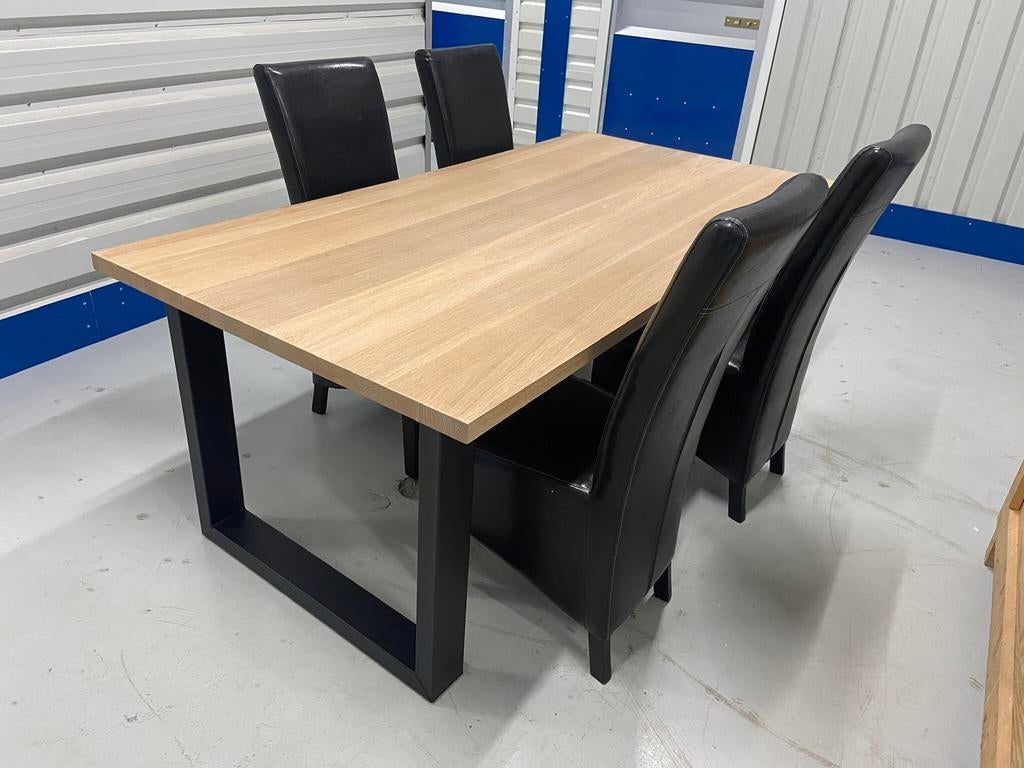 Eikenhouten eettafel met eetkamerstoelen, Huis en Inrichting, Stoelen, Ophalen of Verzenden, Zo goed als nieuw