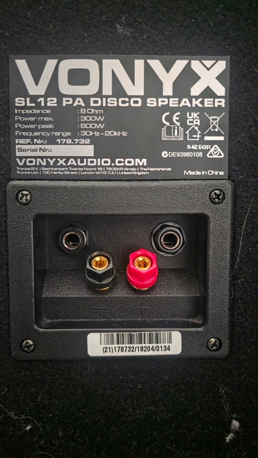 Vonyx SL12 PA Disco Speaker - 300W Max. Vermogen, Ophalen