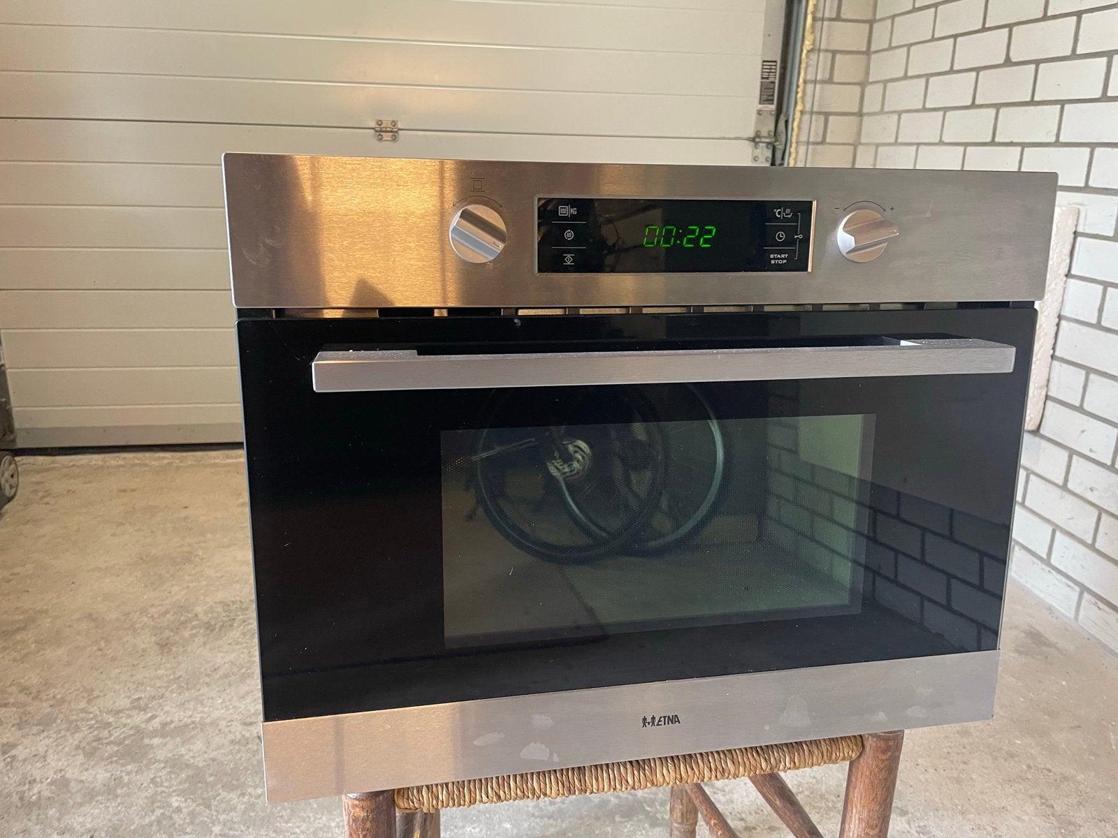 ETNA CM244RVS Inbouw Combimagnetron - RVS, Ophalen, Combimagnetron, Gebruikt, 60 cm of meer