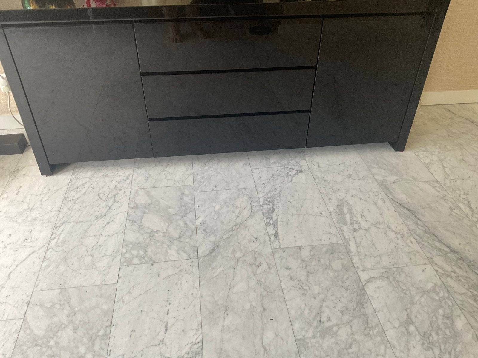 Zwart hoogglans dressoir met lades en deuren, Ophalen, Overige materialen, Gebruikt, 150 tot 200 cm