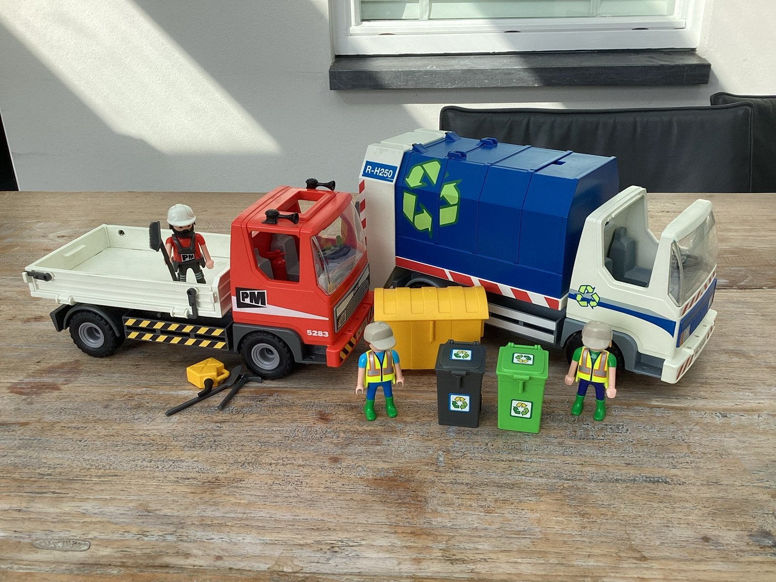 Playmobil 4129 vuilniswagen en 5283 kiepwagen, Ophalen, Gebruikt, Complete set, Voertuig
