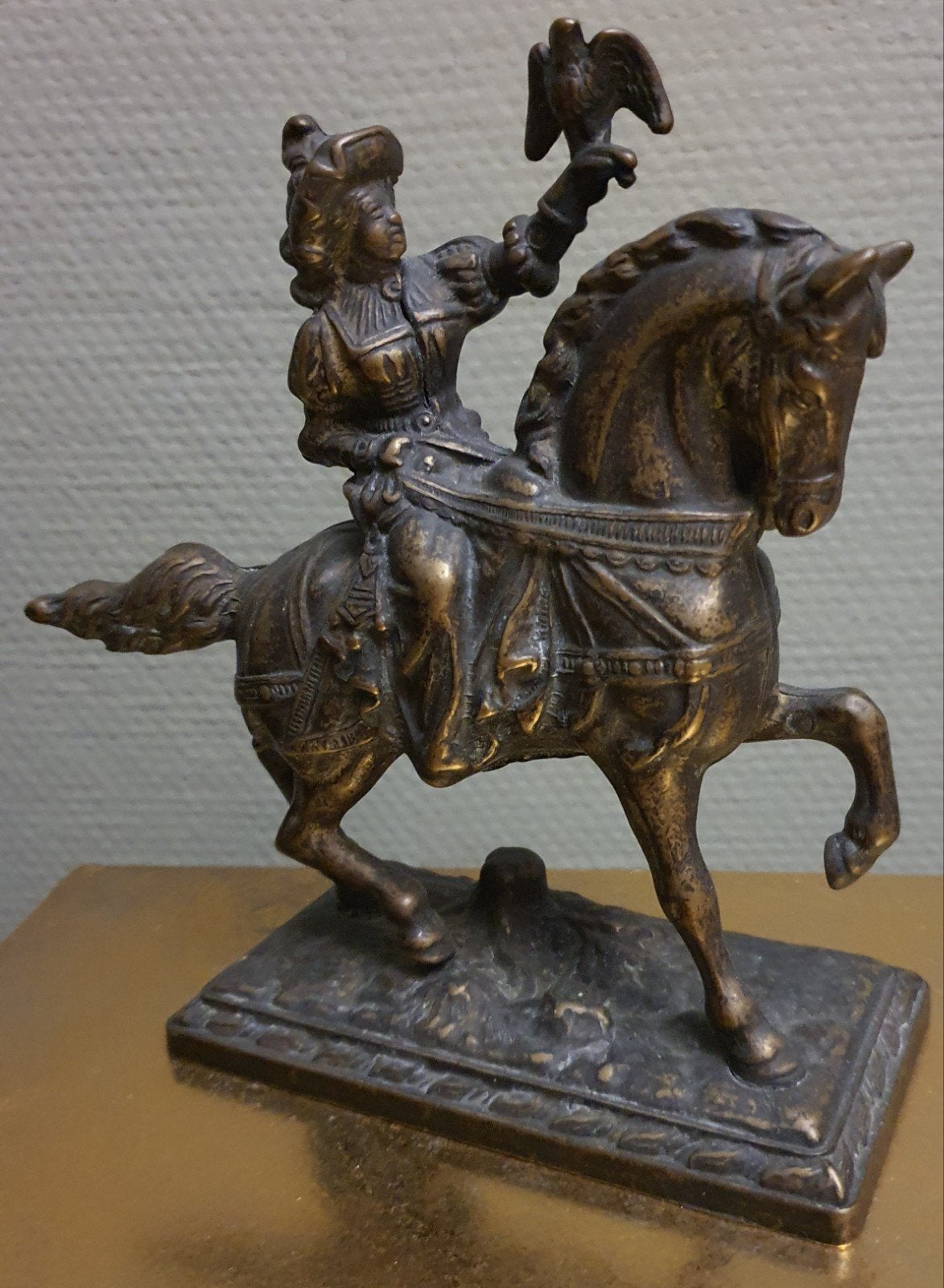Bronzen figuur - art nouveau-periode - paard ruiter vrouw, Antiek en Kunst, Ophalen of Verzenden, Brons