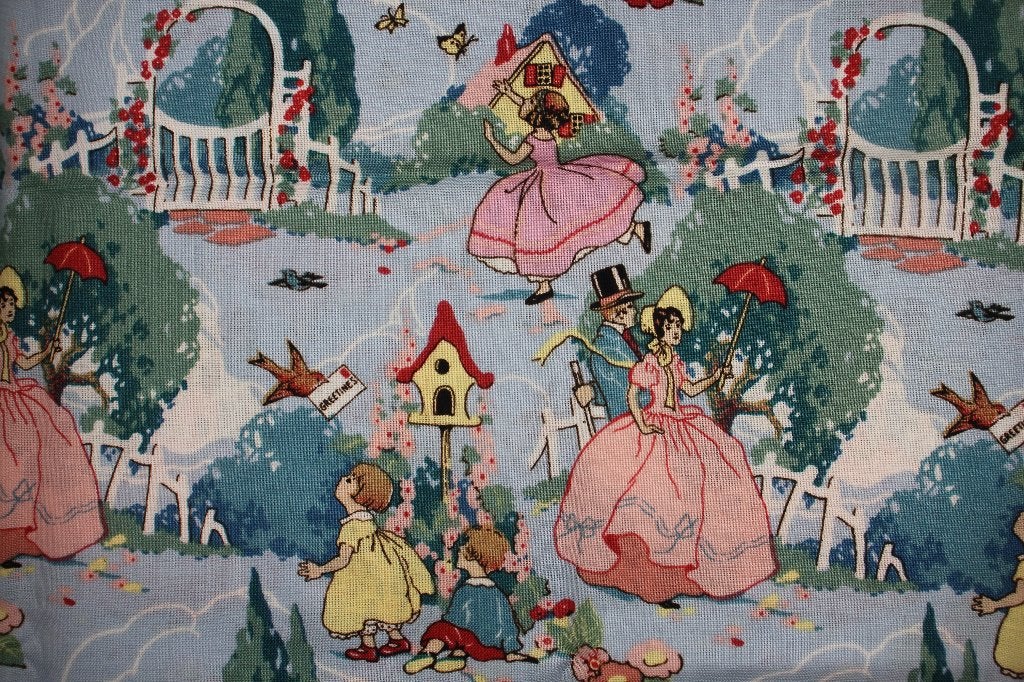 Coupon 100% katoen stof - Vintage blauw #4173, Blauw, Nieuw, Ophalen of Verzenden, 30 tot 120 cm