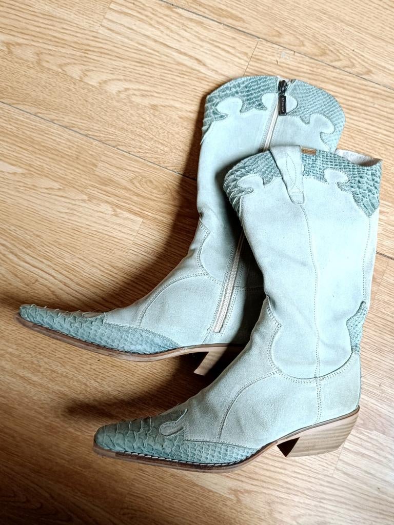 Brako - Westernlaarzen Suède 37, Kleding | Dames, Schoenen, Ophalen of Verzenden, Zo goed als nieuw, Blauw