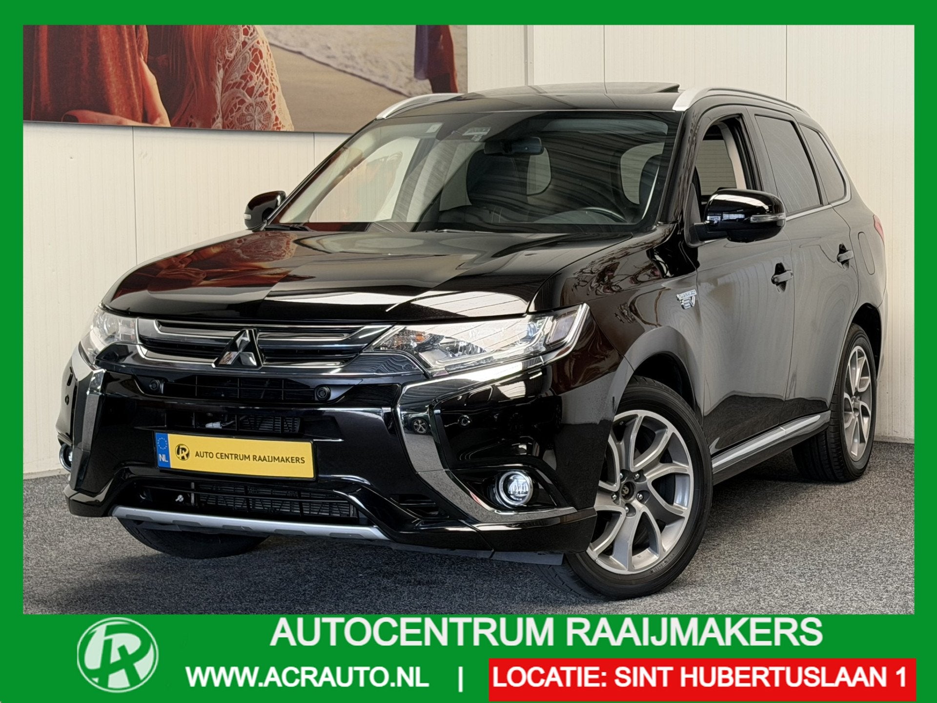 Mitsubishi Outlander 2.0 PHEV PRESTIGE 4WD NAVIGATIE LEDER A, Automaat, 1998 cc, 135 pk, Zwart