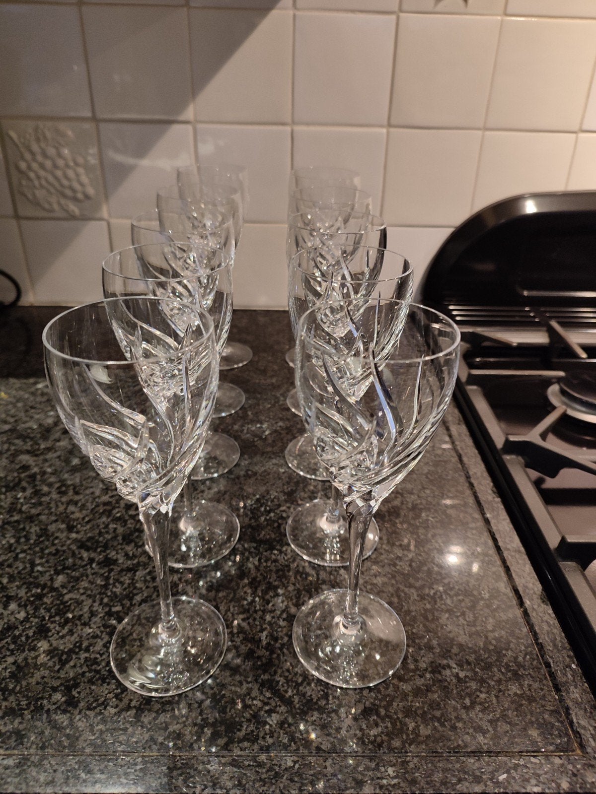10 Wedgwood Toscane wittewijnglazen, Huis en Inrichting, Ophalen of Verzenden, Zo goed als nieuw, Overige typen