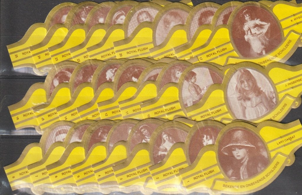 reeks 604  schilders   1-24 sigarenbanden, Verzamelen, Ophalen of Verzenden, Zo goed als nieuw, Sigarenbandjes