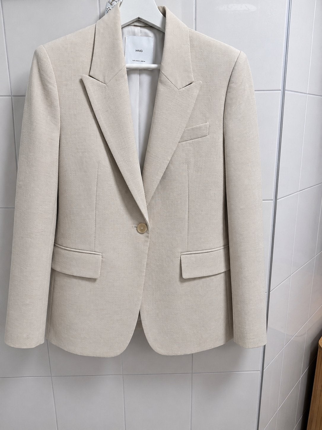 Beige blazer Mango maat M, Maat 38/40 (M), Beige, Ophalen of Verzenden, Jasje