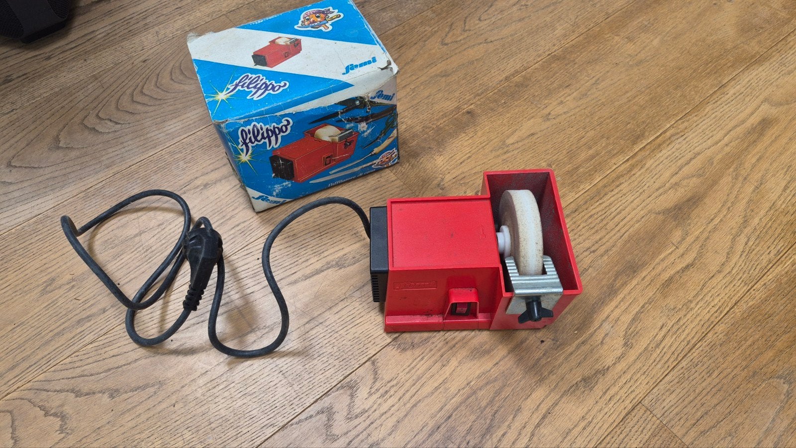 Vintage Femi Filippo slijpmachine met originele doos, Ophalen