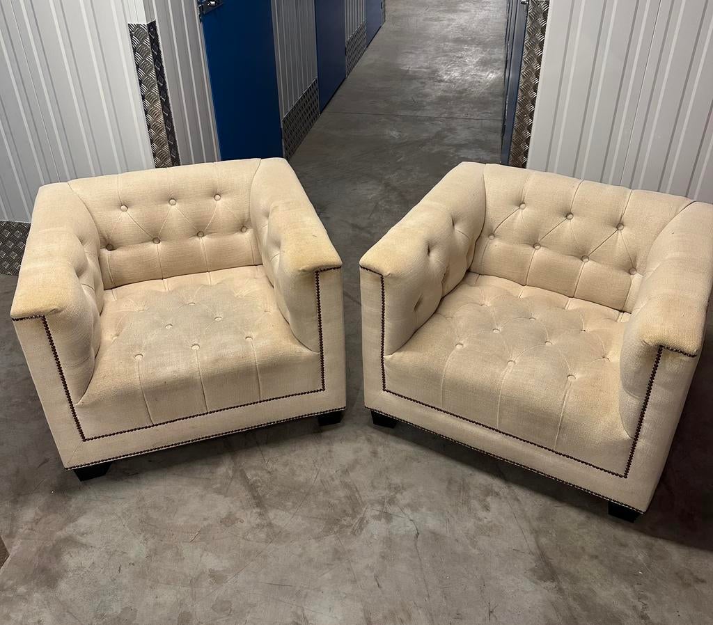 2x Eichholtz clubfauteuils – luxe stoelen, Huis en Inrichting, Ophalen, Gebruikt, Twee, Overige kleuren
