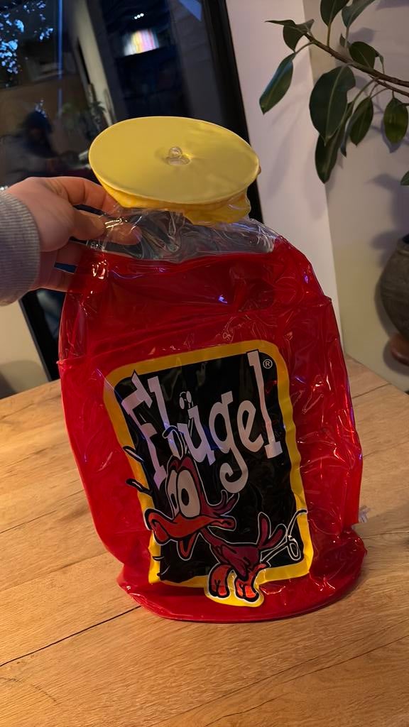 Flugel opblaasbare fles, Hobby en Vrije tijd, Feestartikelen, Verzenden, Zo goed als nieuw, Versiering, Verjaardag