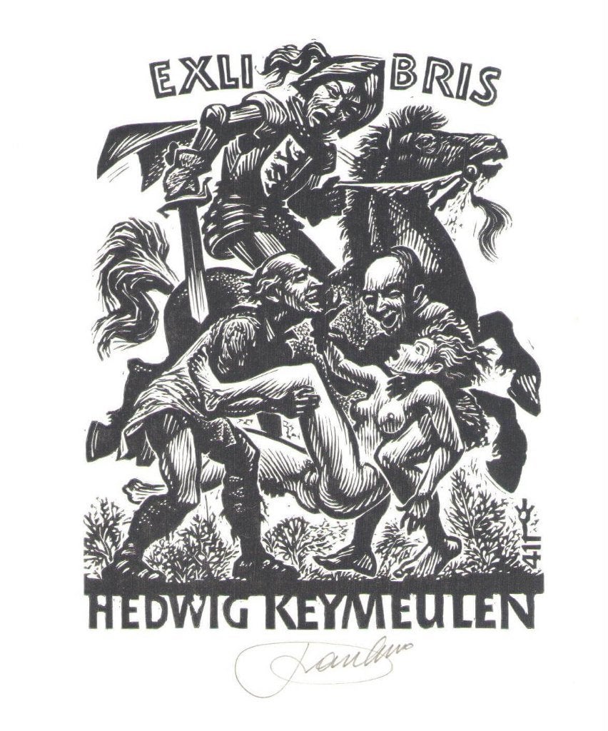 Exlibris Fr-I v Damme, Louis-Paul Boon, bende van Jan Lichte, Verzenden