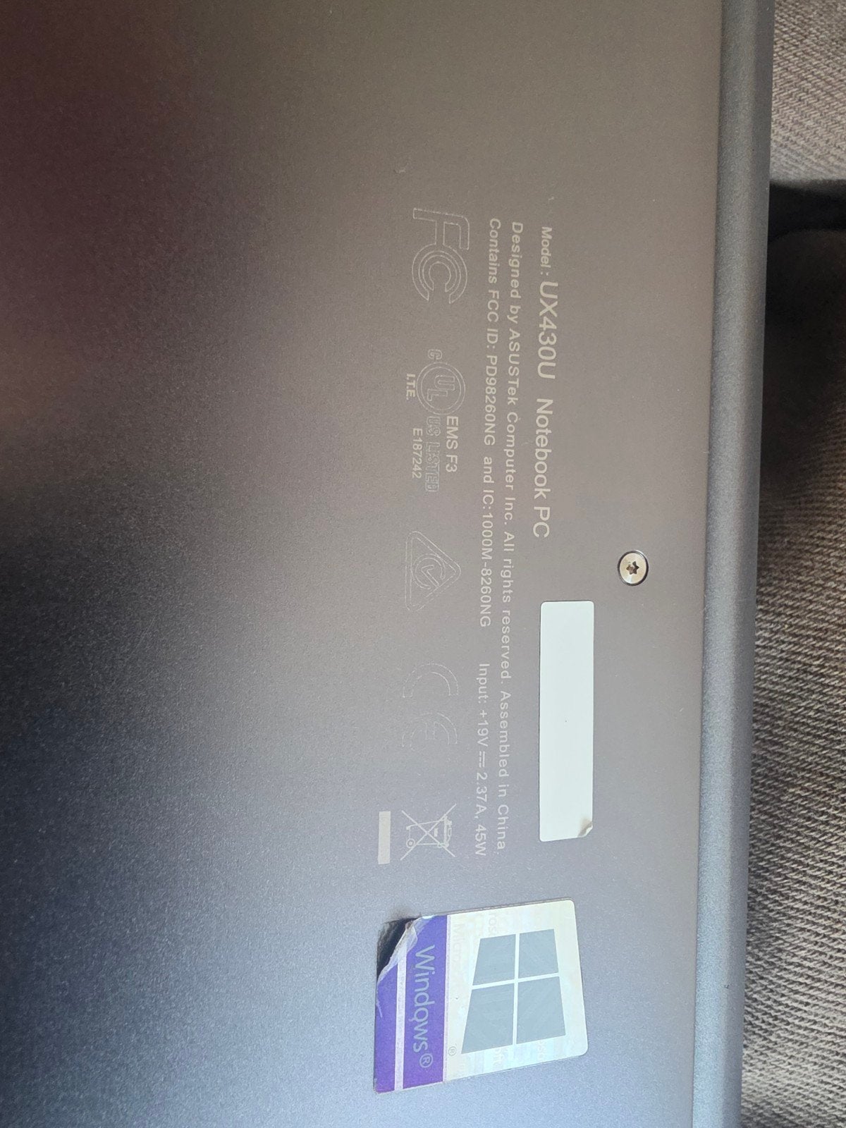 ASUS UX430U Notebook PC - gebruikt, Computers en Software, Windows Laptops, Qwerty, 8 GB, Ophalen of Verzenden, Zo goed als nieuw