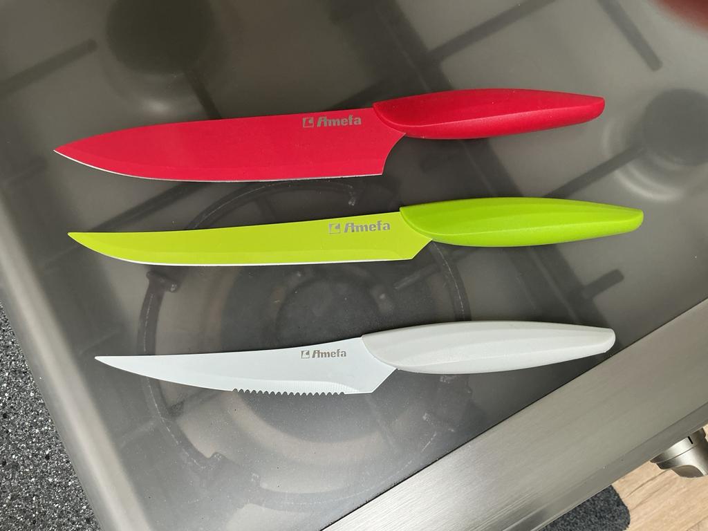 Amefa messen 3 stuks, Huis en Inrichting, Keuken | Bestek, Ophalen of Verzenden, Gebruikt, Rvs of Chroom