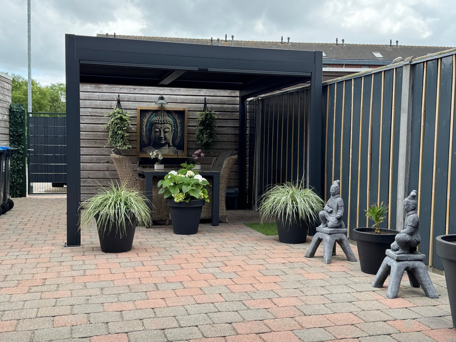 ⛱️Pergola, Paviljoen, Veranda met Lamellendak 3 x Screen⛱️, Ophalen, Zo goed als nieuw, Tuinpaviljoen