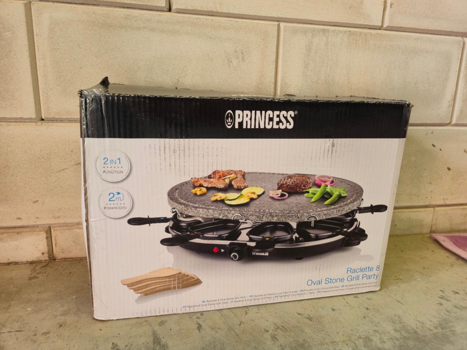 Princess Raclette 8 Oval Stone Grill Party, Ophalen of Verzenden, Zo goed als nieuw, 4 t/m 7 personen