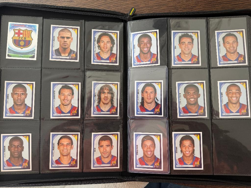 FC Barcelona 2007-2008 team Panini complete (incl. Messi), Ophalen of Verzenden, Zo goed als nieuw, Meerdere stickers