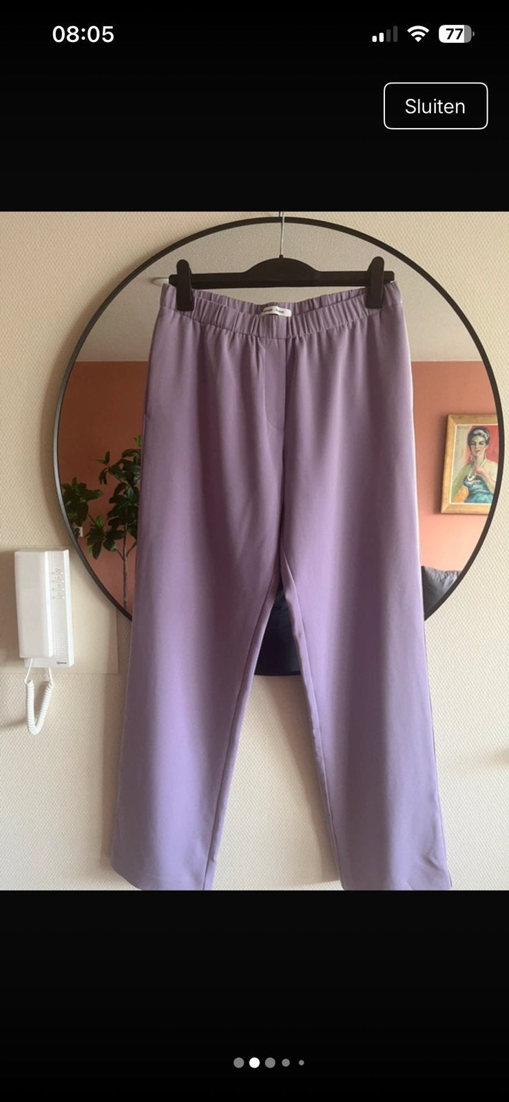 Samsøe Samsøe lila broek mt L, Kleding | Dames, Broeken en Pantalons, Zo goed als nieuw, Maat 42/44 (L), Paars, Lang, Ophalen of Verzenden