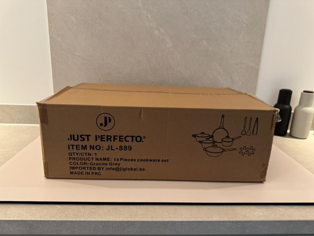 Just Perfecto 14 Delige Pannenset Inductie, Huis en Inrichting, Keuken | Potten en Pannen, Inductieplaat, Pannenset, Ophalen of Verzenden