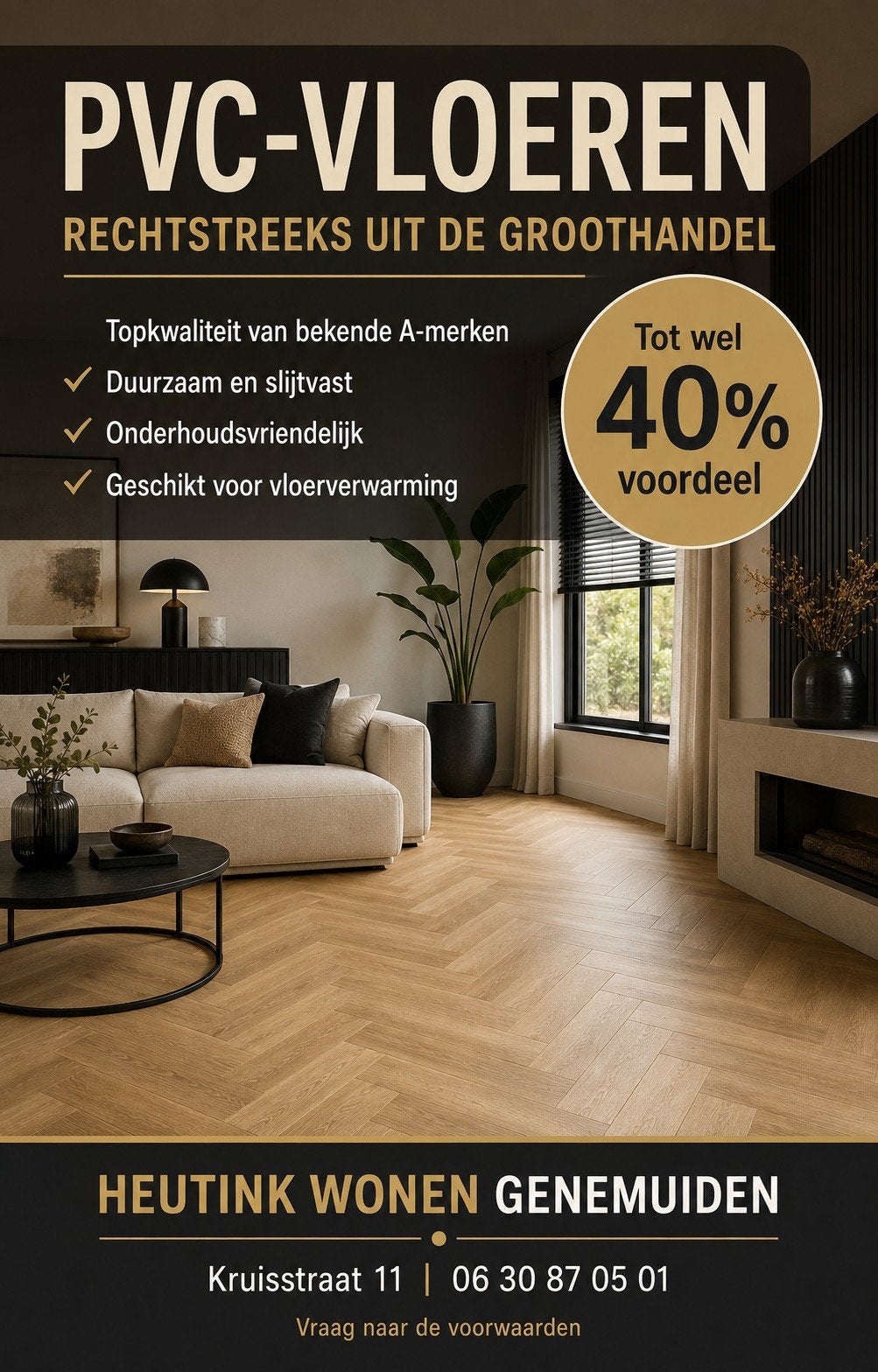 PVC-VLOEREN BELAKOS Palazzo visgraat XL Hebeta Gelasta, Ophalen, Bruin, 75 m² of meer, Overige typen