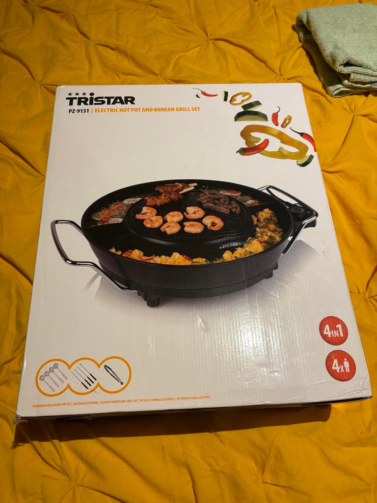 Tristar elektrische hotpot en Koreaanse grillset, Ophalen, Nieuw, 4 t/m 7 personen
