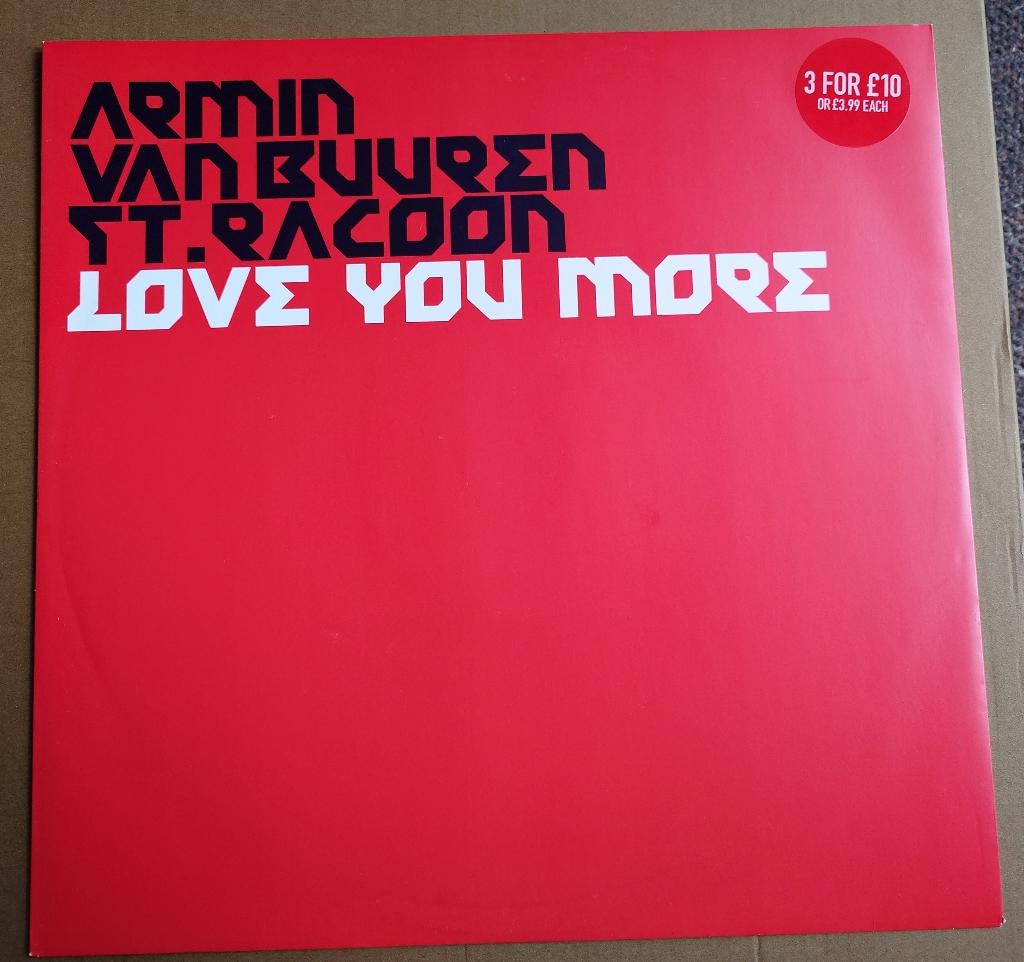 Armin van Buuren Ft. Racoon – Love You More (12'' Vinyl), Cd's en Dvd's, Vinyl | Dance en House, Verzenden, 2000 - 2009, Zo goed als nieuw