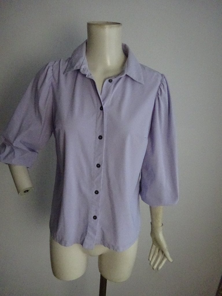 Jane Lushka travelstof blouse mt L, Maat 38/40 (M), Verzenden, Paars, Zo goed als nieuw