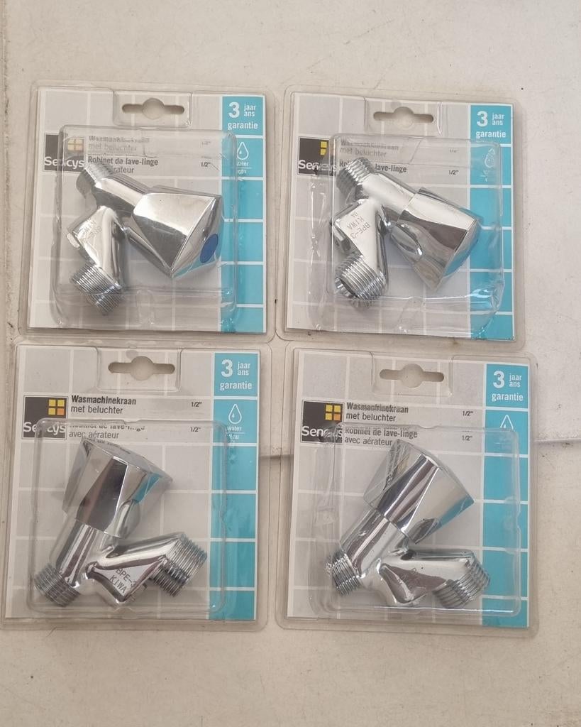 Sencys Wasmachinekraan met beluchter, 4 stuks nieuw, Ophalen of Verzenden, Nieuw, Kraan