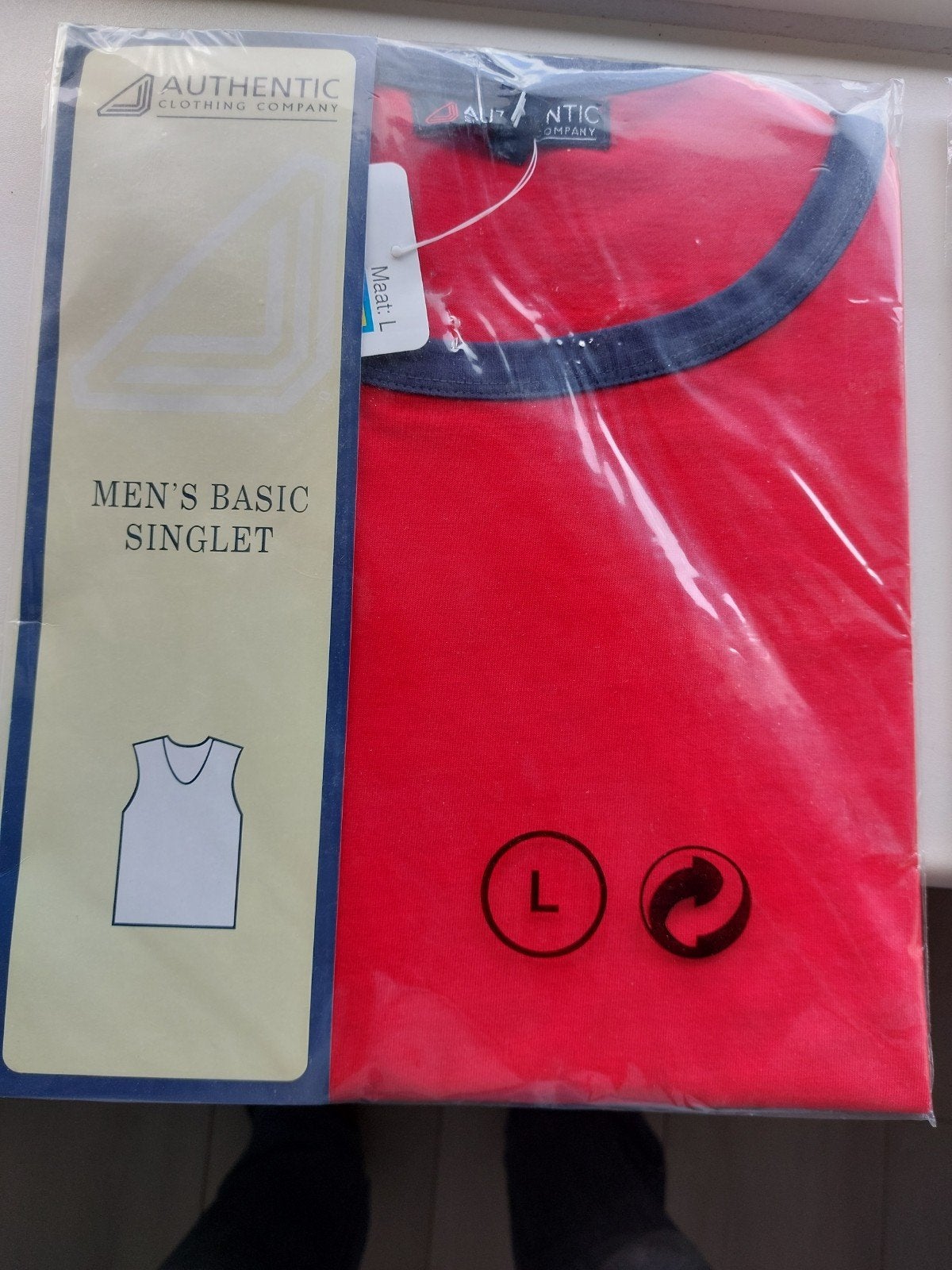 Authentic Heren Basic Singlet - Comfortabel en Duurzaam, Ophalen of Verzenden, Rood, Authentic, Hemd