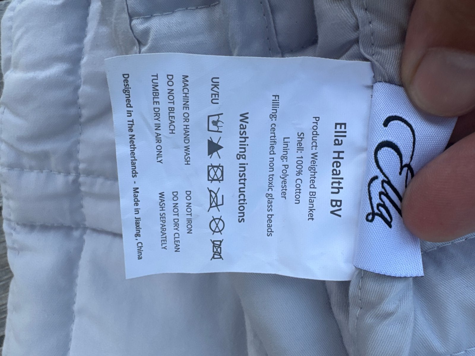 Ella Health verzwaringsdeken, 100% katoen, grijs, Gebruikt, Eenpersoons, Katoen, Ophalen of Verzenden