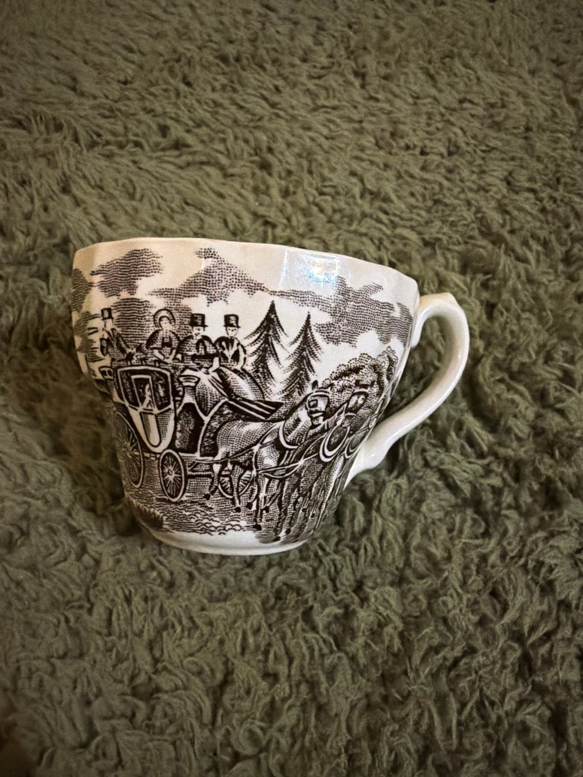 Vintage Staffordshire Ironstone The Coaching Days kop, Antiek en Kunst, Ophalen