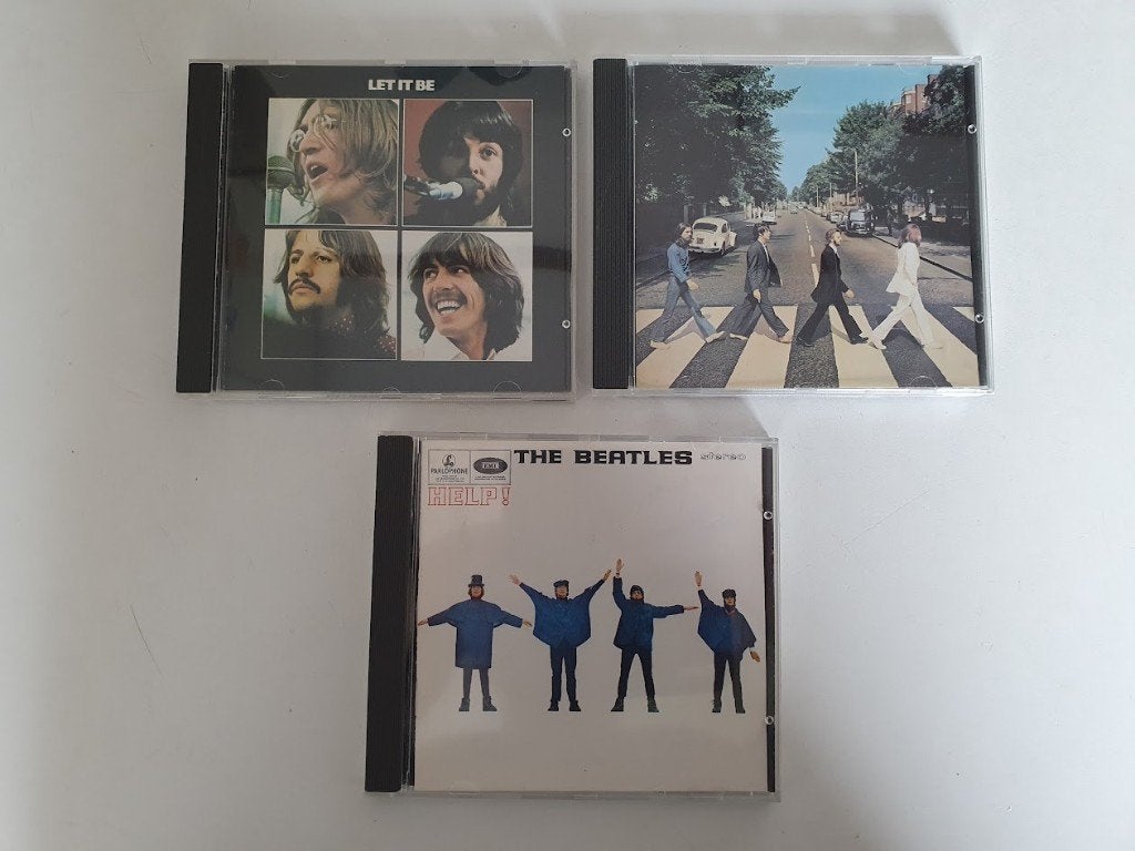 Beatles 3x CD  Let it be, Help!, Abbey Road, Pop, Eerste persing, Ophalen of Verzenden, Zo goed als nieuw