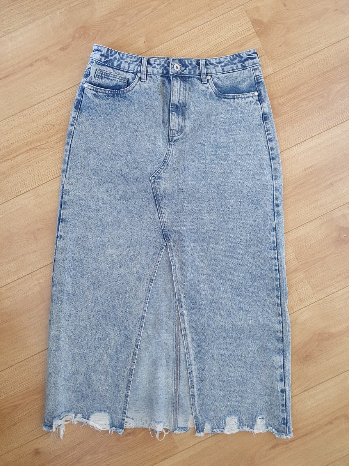 Lange spijkerrok met split van Eksept maat XL vd Shoeby., Blauw, Maat 46/48 (XL) of groter, Ophalen of Verzenden, Zo goed als nieuw