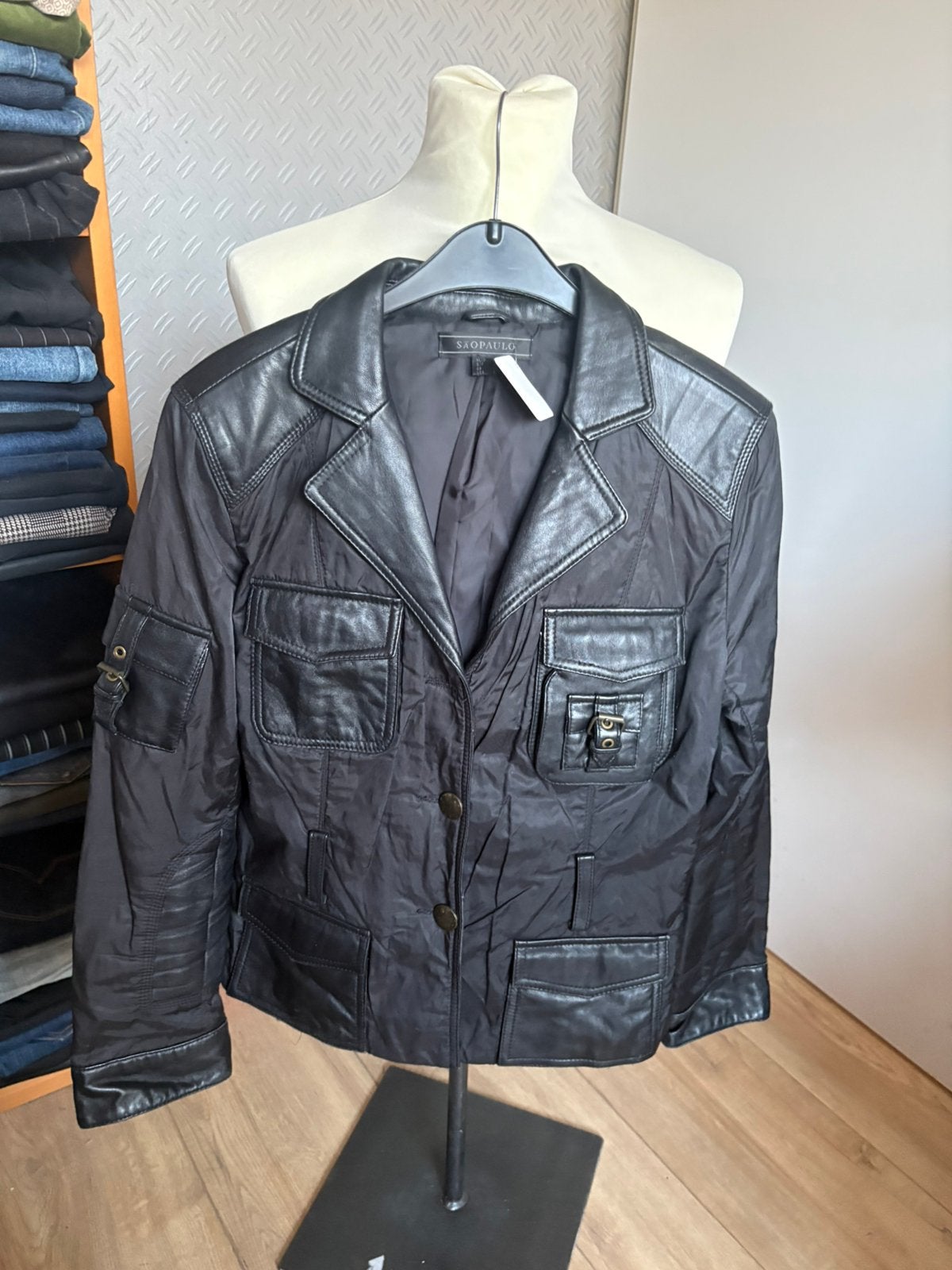 Saopaulo jas blazer leer 40, Ophalen of Verzenden, Zo goed als nieuw, Bruin