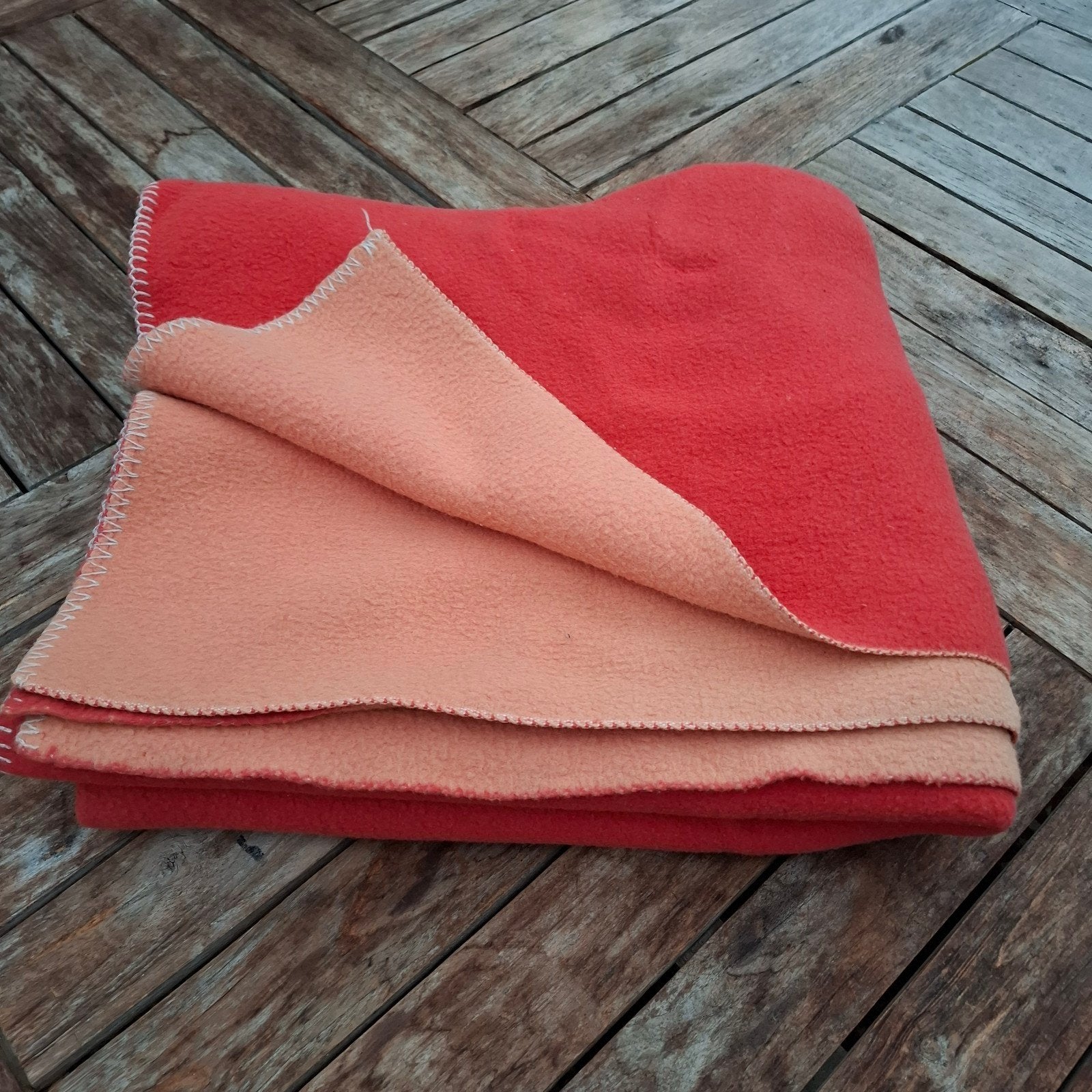 Retro wollen deken woondeken woonplaid plaid 200x170 cm, Huis en Inrichting, Slaapkamer | Beddengoed, Gebruikt, Oranje, Ophalen of Verzenden