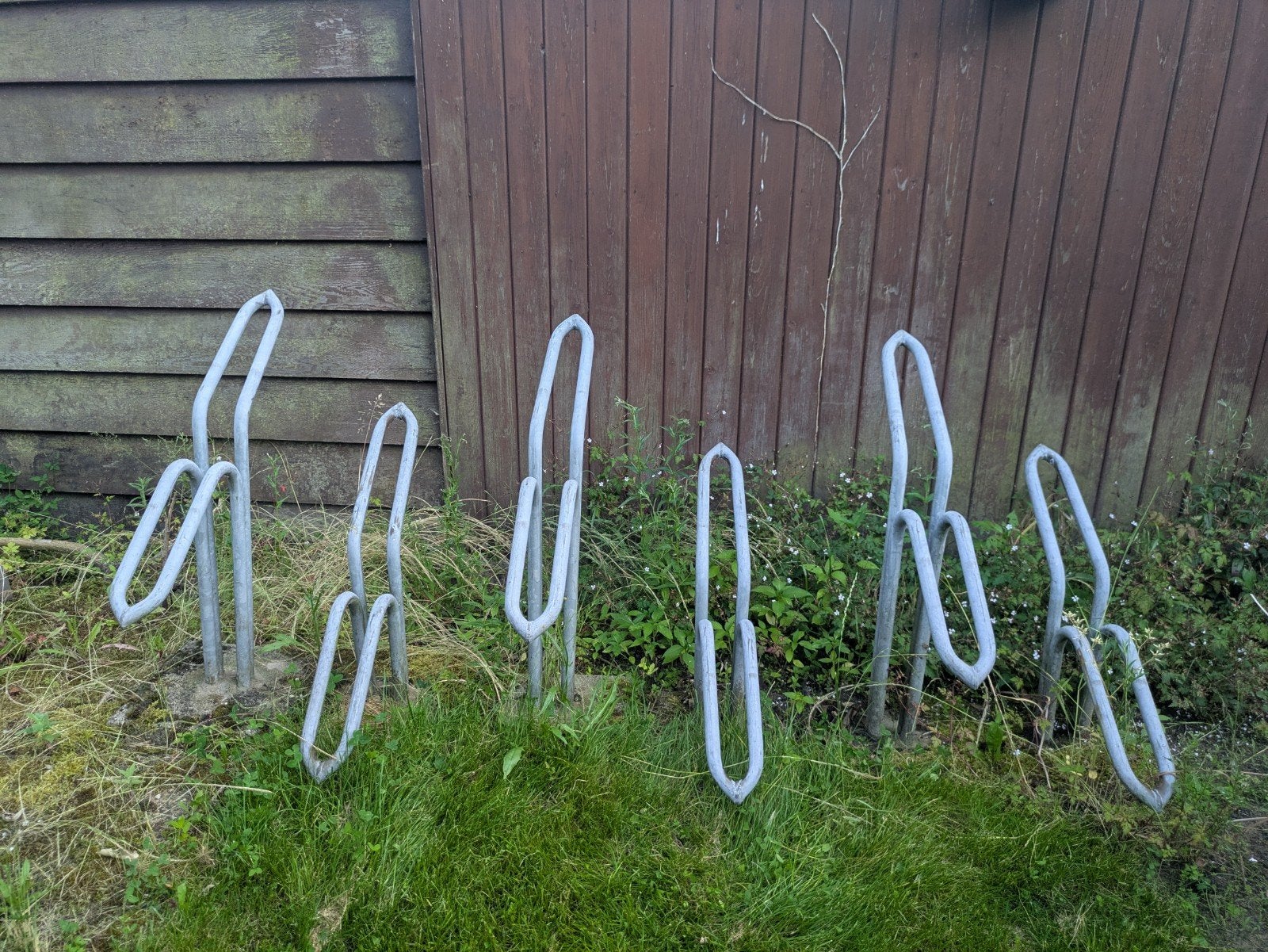 6x fietsenrek met betonnen voet, Ophalen, Gebruikt