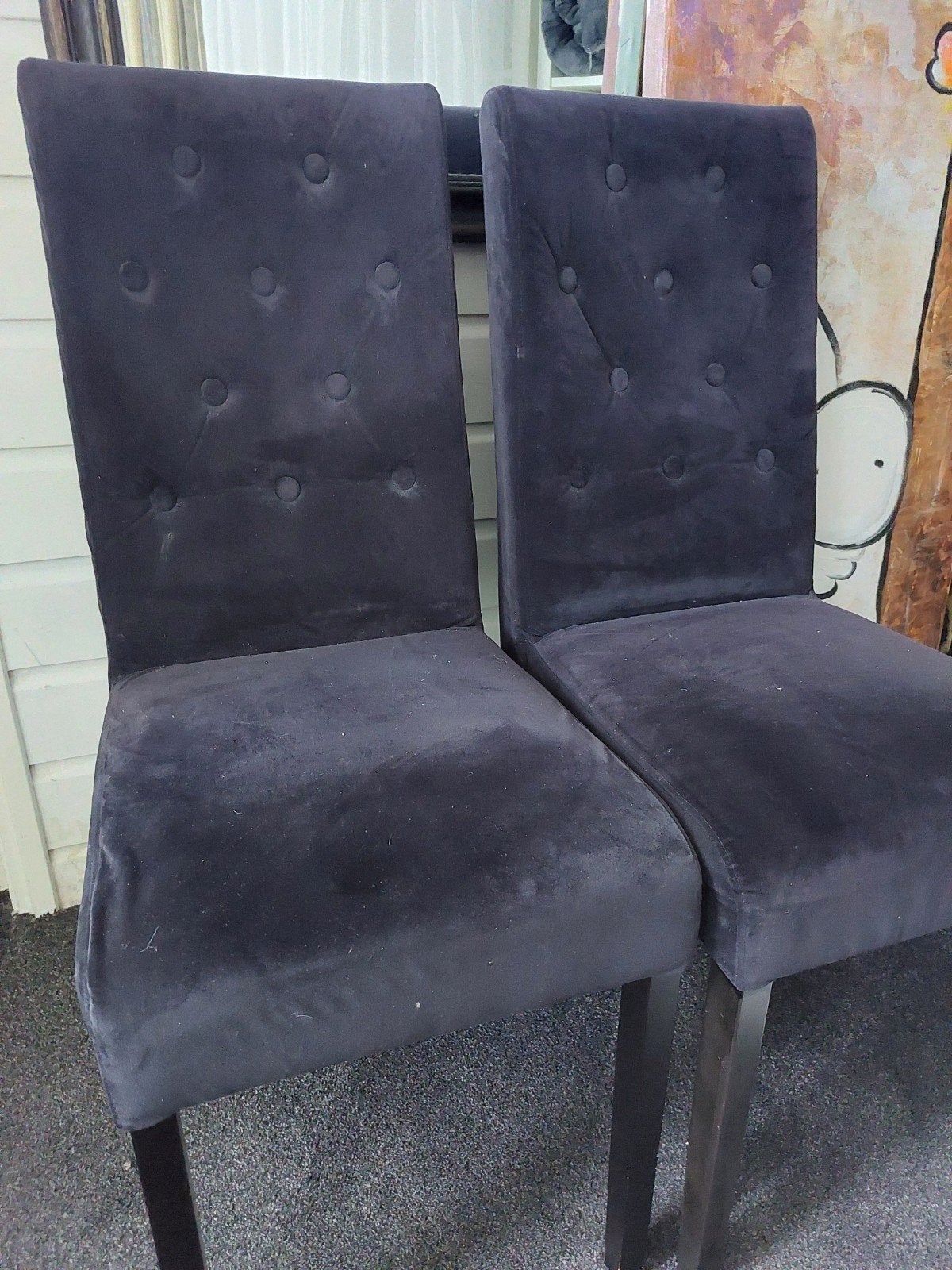 stoelen zwart vlours, Huis en Inrichting, Ophalen, Zwart