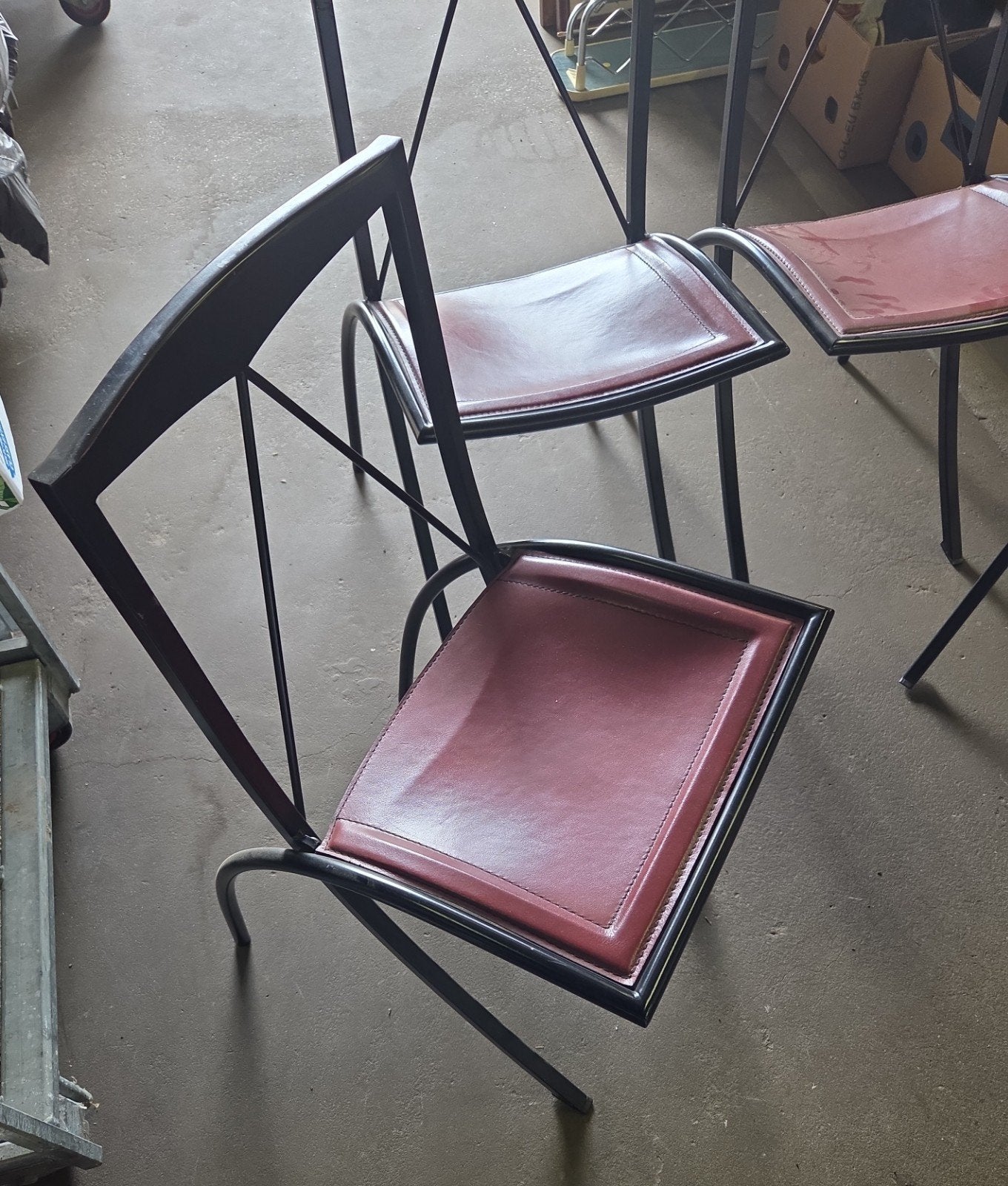 Vintage Set 4 BellaCattelan ItaliaKlapstoelen, Ophalen, Gebruikt, Bruin, Vier