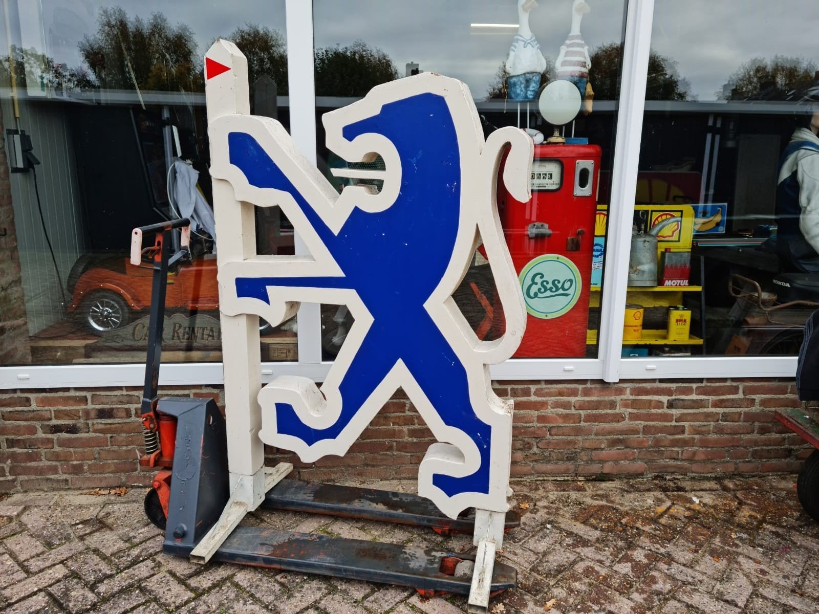 Groot Peugeot Logo - Vintage Reclamebord, Ophalen