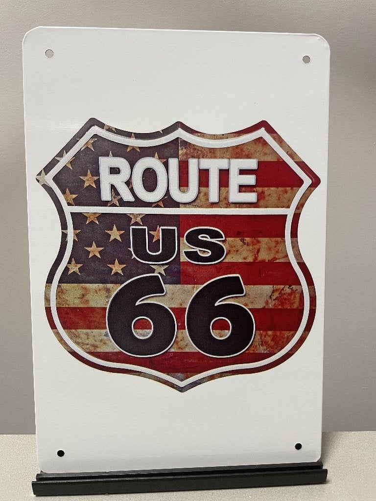 Route 66 metalen reclamebord / wandbord, Www.pand50.n, Nieuw, Ophalen of Verzenden, Printer 29B Coevorden